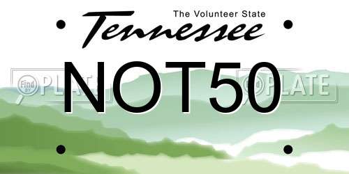 NOT50 Tennessee License Plate
