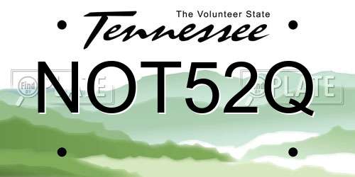 NOT52Q Tennessee License Plate