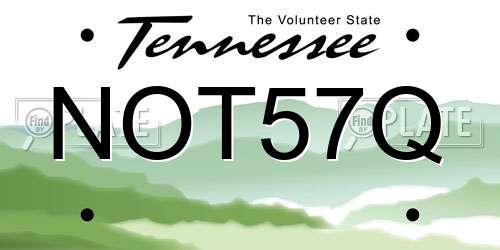 NOT57Q Tennessee License Plate