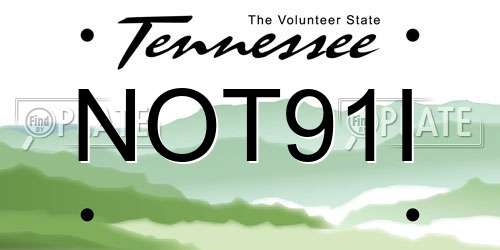 NOT91I Tennessee License Plate