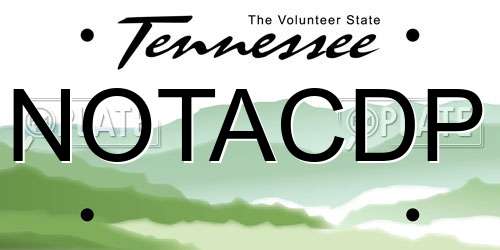 NOTACDP Tennessee License Plate