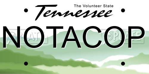 NOTACOP Tennessee License Plate