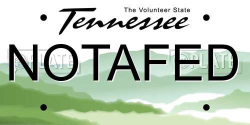 NOTAFED Tennessee License Plate