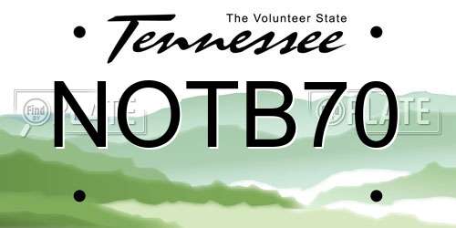 NOTB70 Tennessee License Plate