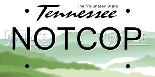 NOTCOP Tennessee License Plate