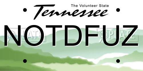 NOTDFUZ Tennessee License Plate