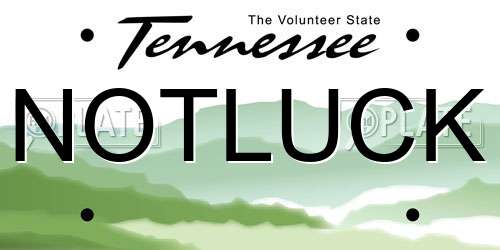 NOTLUCK Tennessee License Plate