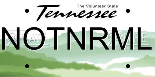 NOTNRML Tennessee License Plate