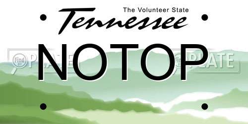 NOTOP Tennessee License Plate