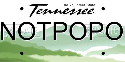 NOTPOPO Tennessee License Plate