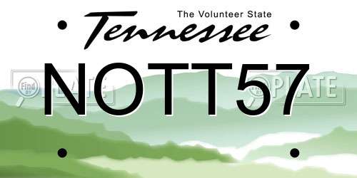 NOTT57 Tennessee License Plate