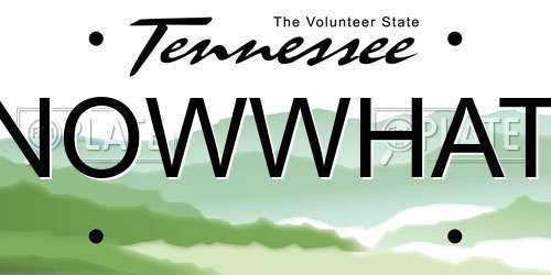 NOWWHAT Tennessee License Plate