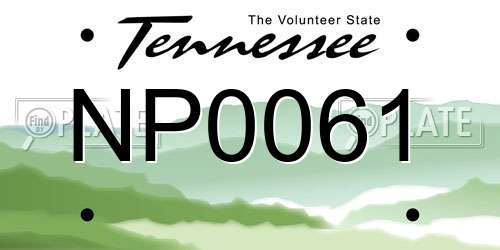 NP0061 Tennessee License Plate