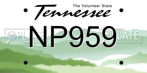 NP959 Tennessee License Plate