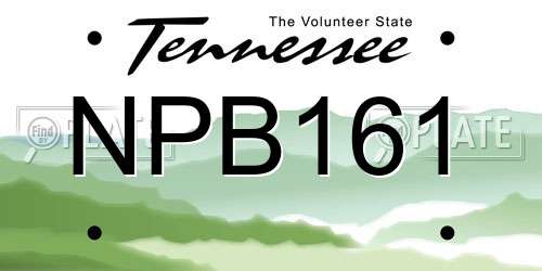 NPB161 Tennessee License Plate