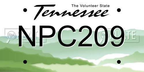 NPC209 Tennessee License Plate