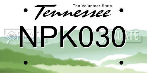 NPK030 Tennessee License Plate