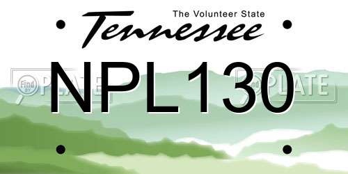 NPL130 Tennessee License Plate