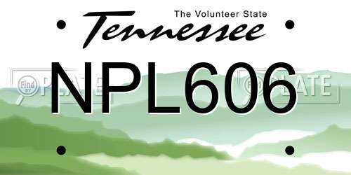NPL606 Tennessee License Plate