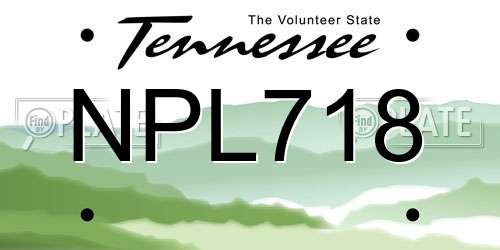 NPL718 Tennessee License Plate