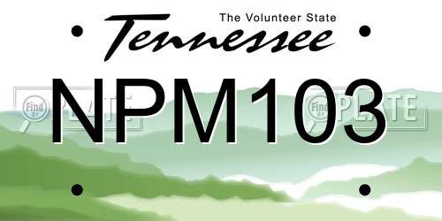 NPM103 Tennessee License Plate