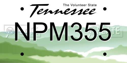 NPM355 Tennessee License Plate