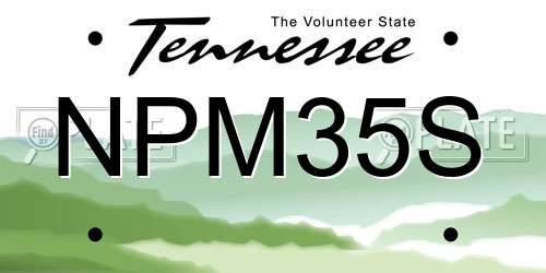 NPM35S Tennessee License Plate