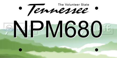 NPM680 Tennessee License Plate
