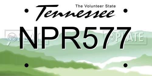 NPR577 Tennessee License Plate