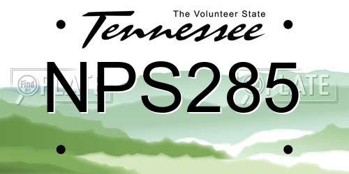 NPS285 Tennessee License Plate