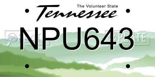 NPU643 Tennessee License Plate