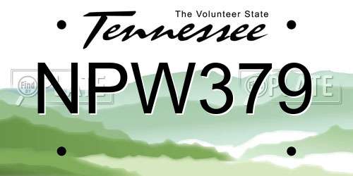 NPW379 Tennessee License Plate