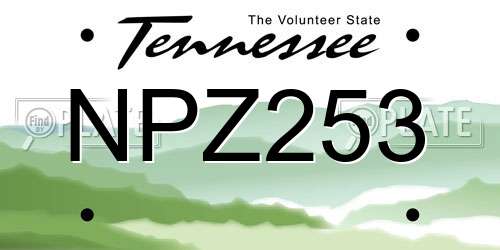 NPZ253 Tennessee License Plate