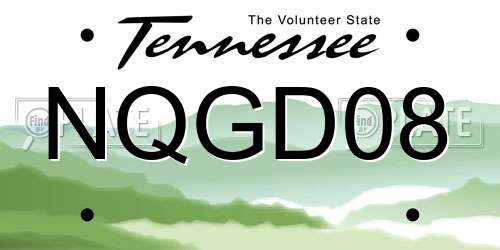 NQGD08 Tennessee License Plate