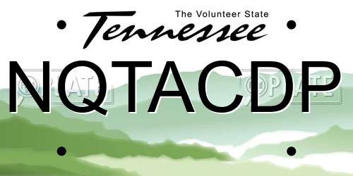 NQTACDP Tennessee License Plate