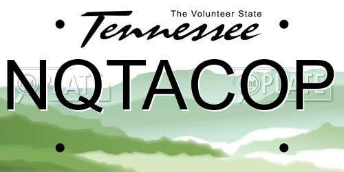 NQTACOP Tennessee License Plate