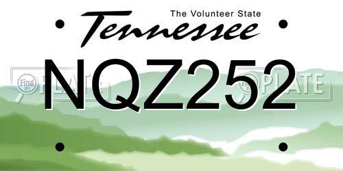 NQZ252 Tennessee License Plate
