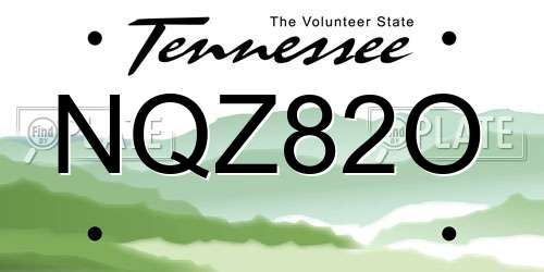 NQZ82O Tennessee License Plate