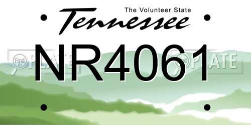 NR4061 Tennessee License Plate