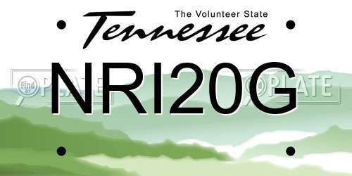 NRI20G Tennessee License Plate
