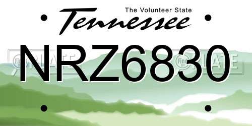 NRZ6830 Tennessee License Plate