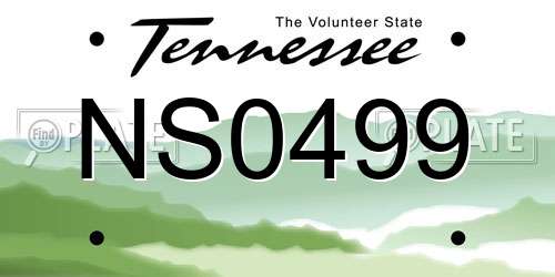 NS0499 Tennessee License Plate
