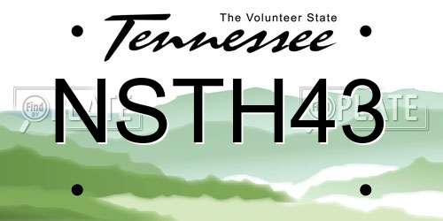 NSTH43 Tennessee License Plate