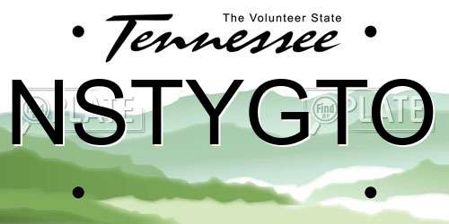 NSTYGTO Tennessee License Plate