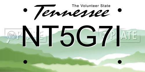 NT5G7I Tennessee License Plate
