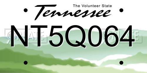 NT5Q064 Tennessee License Plate