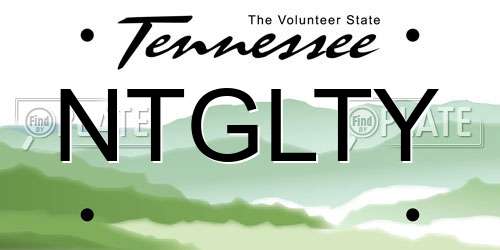 NTGLTY Tennessee License Plate