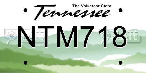 NTM718 Tennessee License Plate