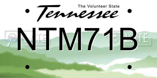 NTM71B Tennessee License Plate