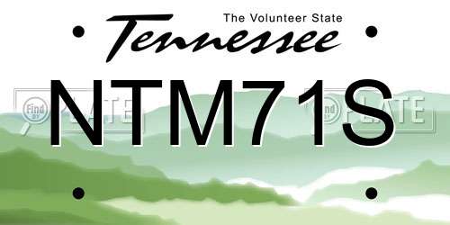NTM71S Tennessee License Plate